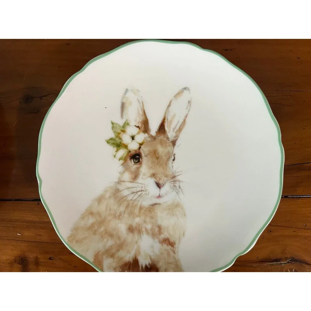 Set of 4 Grace Small Bunny Plates